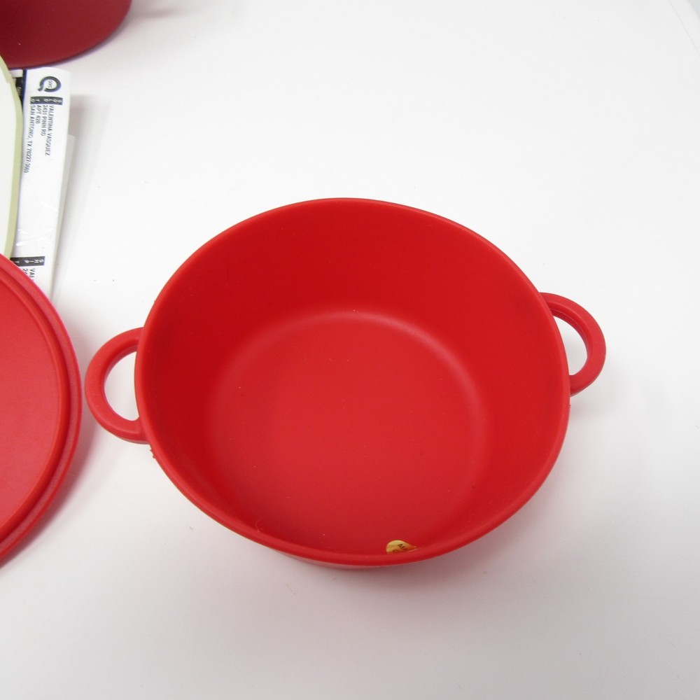 MarkCharles Misilli Silicone Nesting Round Pots Cookware Bakeware Red NEW