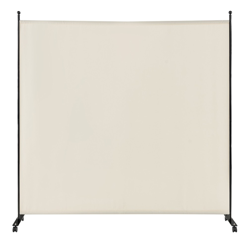 6' Single Panel Room Divider w/ Wheels Rolling Fabric Partition Privacy Screen