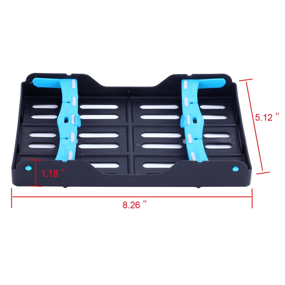 2 Pcs Dental Plastic Sterilization Cassette Rack Tray 5/10 Instruments Trays Box