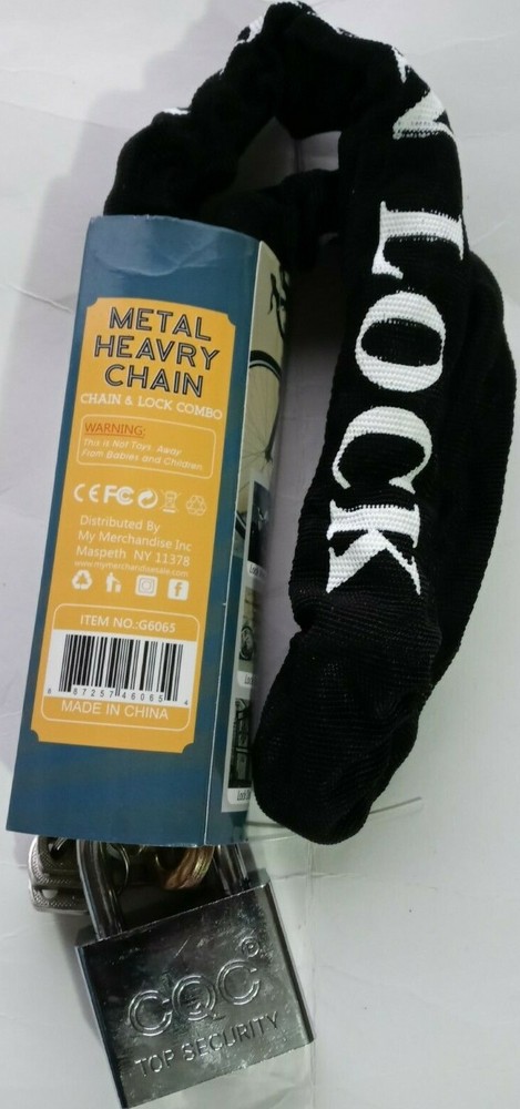 My Merchandise Maximum Security Square Chain & Sleeve 3/8" Diameter Link Black