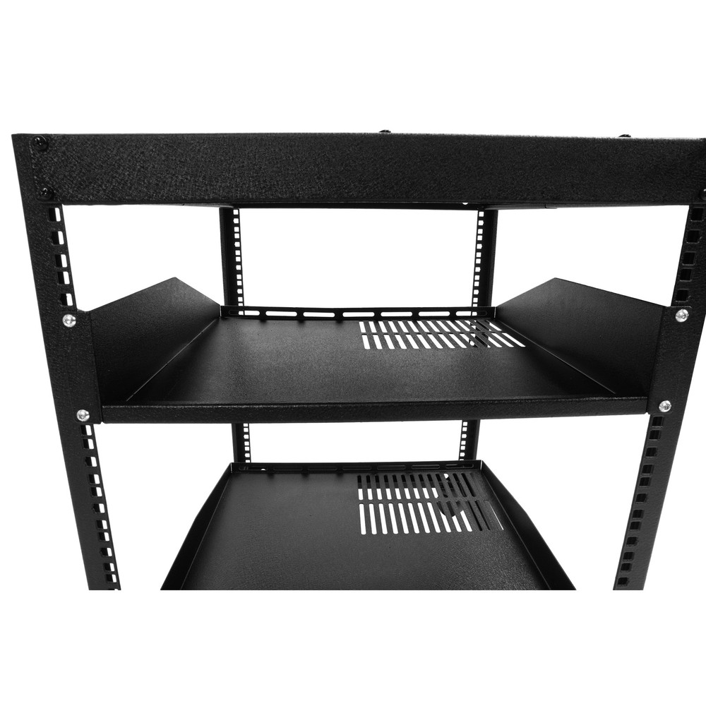 12U 4 Post Open Frame Server Rack Network 23"-40" Adjustable w/ Casters Shelves