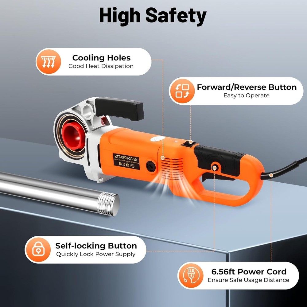 DNYSYSJ Hand Held Electric Pipe Threader Electric Tapping Machine Pipe Cutter 1/