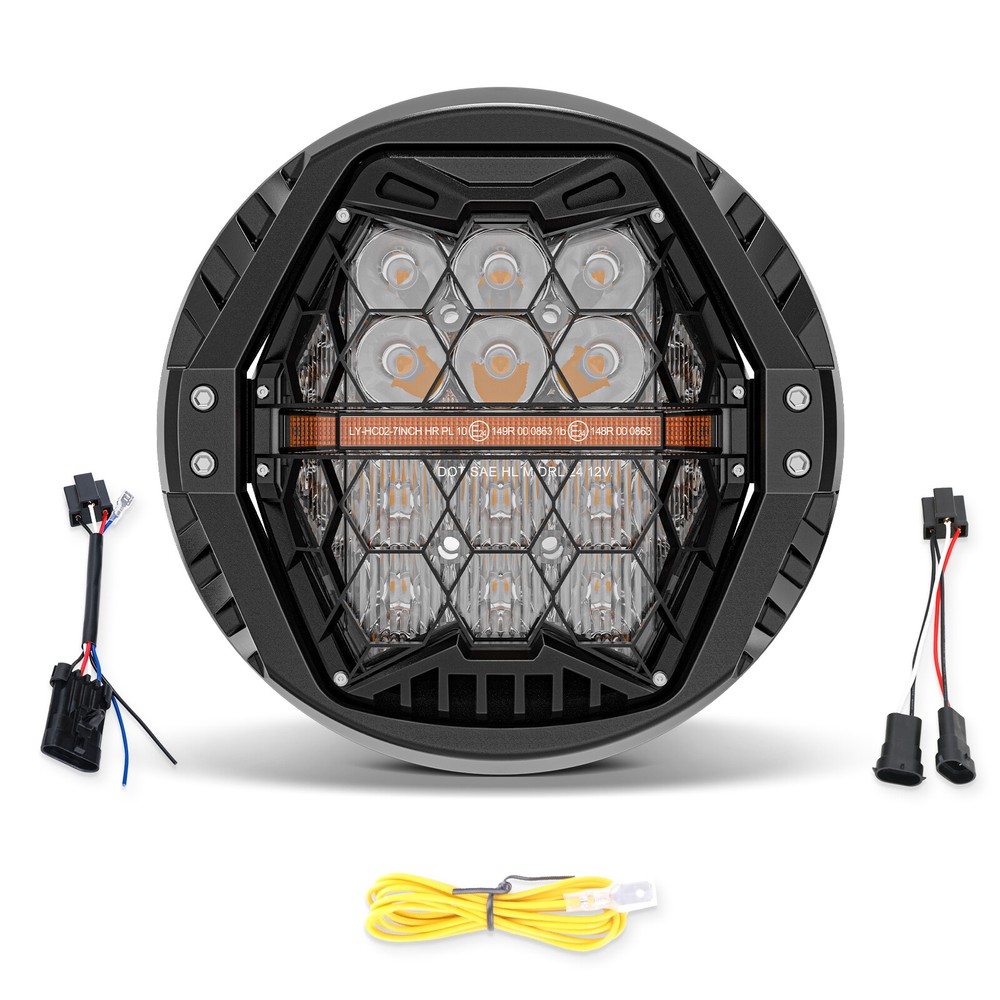 7" LED Headlight + 4.5'' Passing Light For Harley Heritage Softail Classic FLSTC