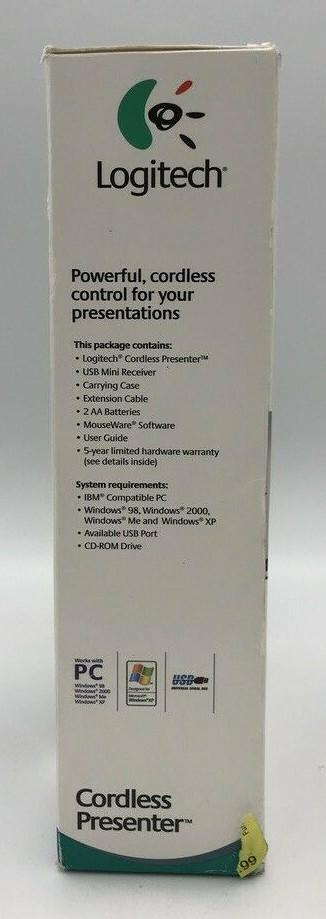 Logitech Cordless Presenter Bluetooth Laser Pointer Mouse CDLS PSNTR 966167-0403