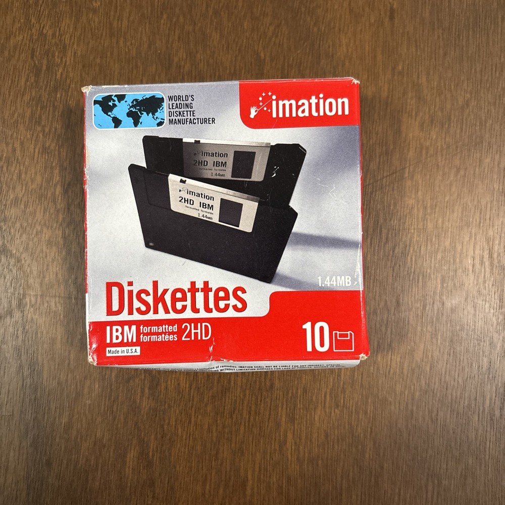 Imation Diskettes IBM Formatted 2HD 6 Pack 1.44 MB.                   E
