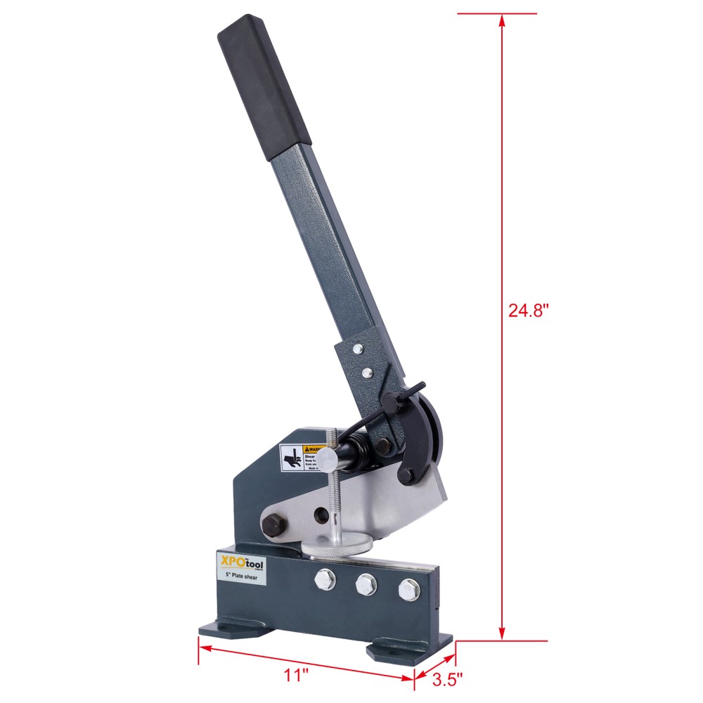 5" Industrial Sheet Metal Shear - Solid, High Precision Manual