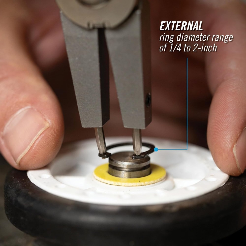 8-Inch Precision Snap Ring Pliers with Interchangeable Tips for Versatile Use