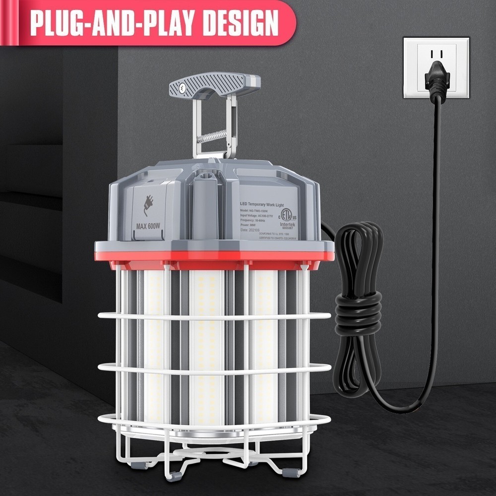 100W LED Temporary Construction Lights-Linkable Work Light 14500LM with US Plug