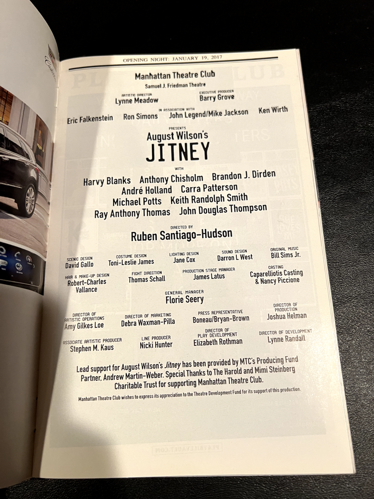 August Wilsons Jitney Signed Playbill OPENING NIGHT w/ SIGNED TICKET