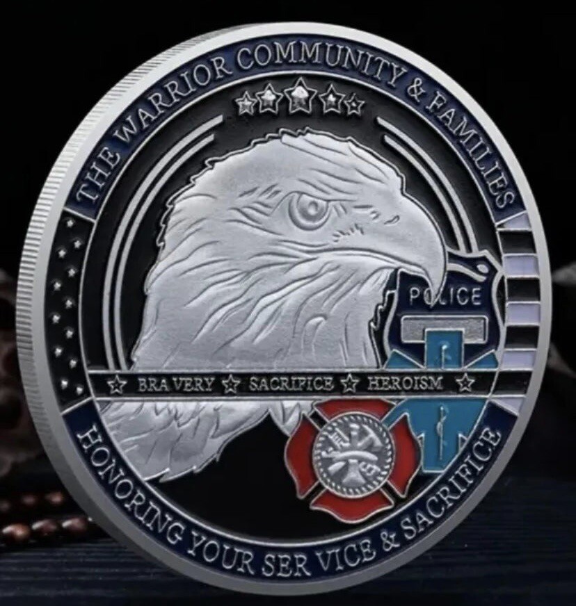 Challenge Coin First Responders American Heroes Eagle Honoring Your Service!!