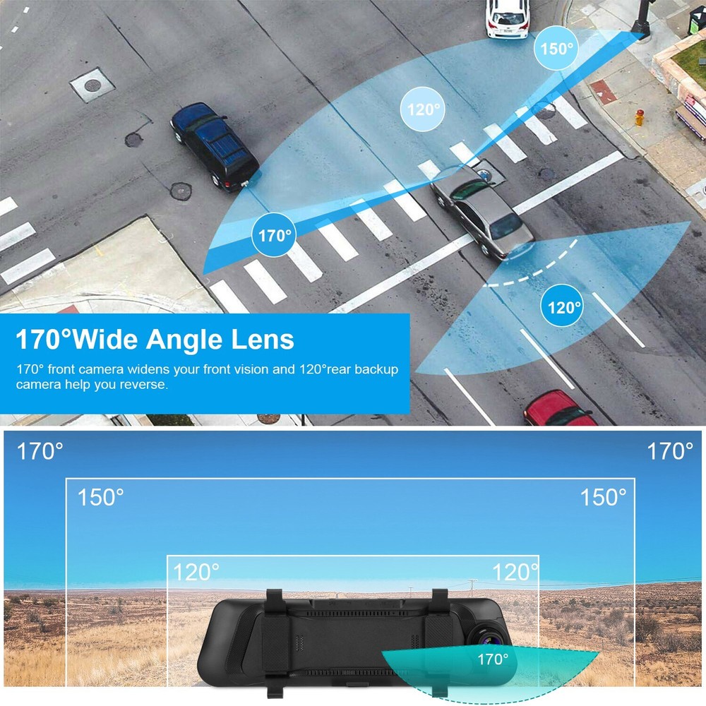 Dual Lens Dash Cam 1080P Car Camera Front Inside Recorder Night Vision G-sensor