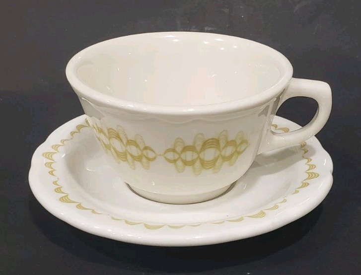 BUFFALO CHINA RESTAURANT WARE ATOMIC COLONNADE 4 PC Set C/S Dinner & Bread plate