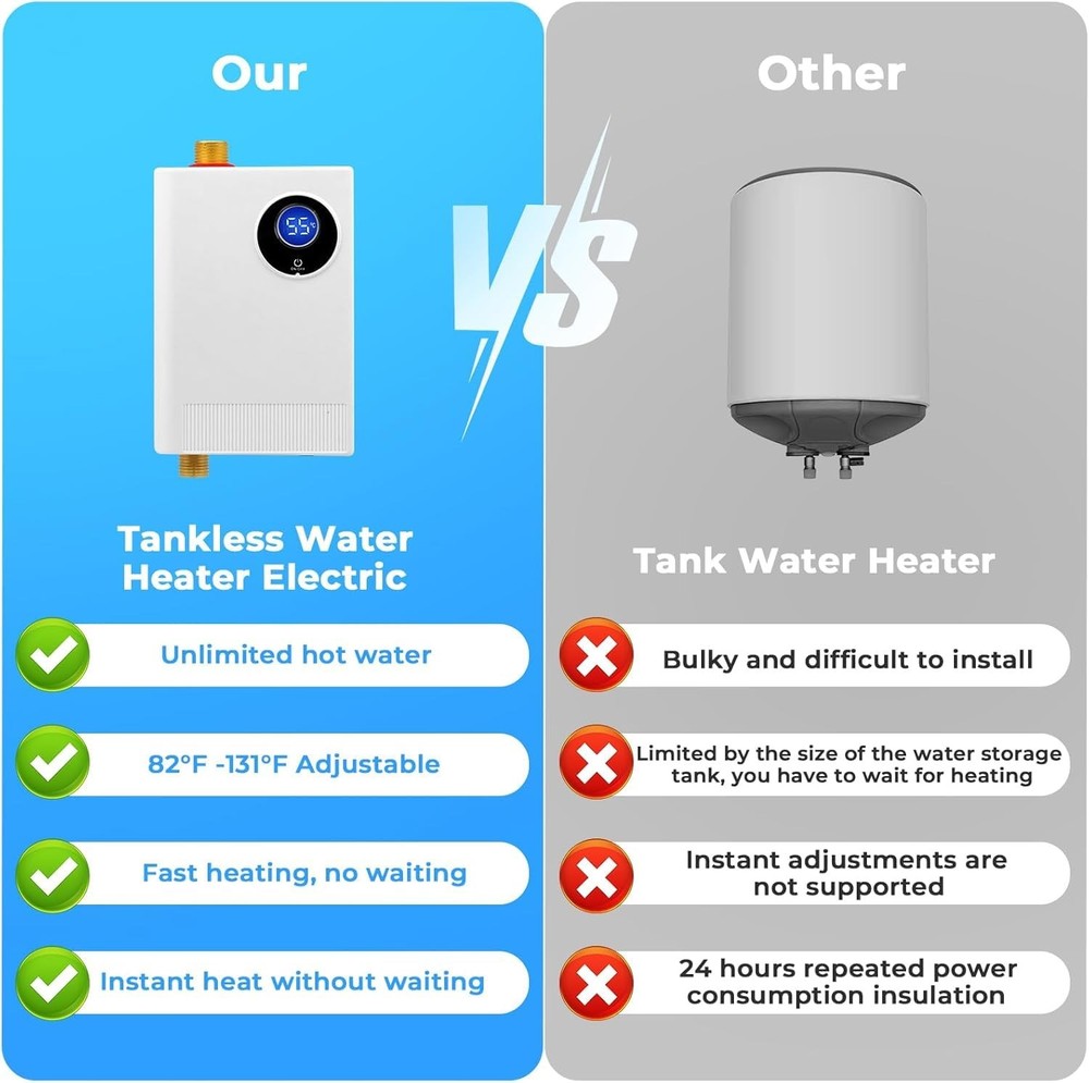 Calentador Instantáneo De Agua Eléctrico Ducha Eléctrica Para Baño Sin Tanque