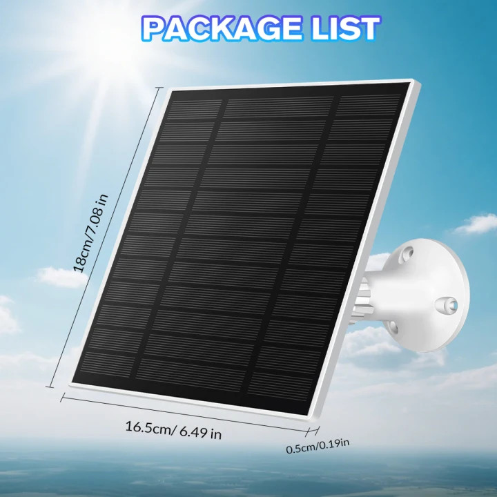5W/5V Solar Panel For CCTV Security Camera Micro USB Type-c Charger Outdoor
