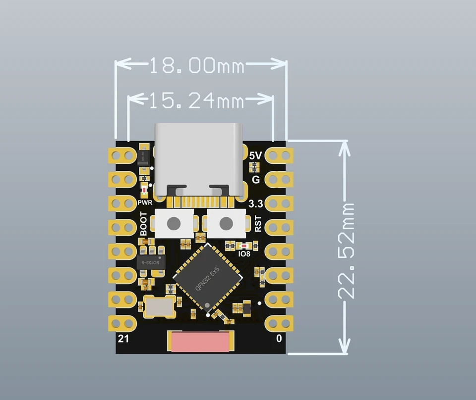 ESP32-C3 Super Mini Development Board | WiFi + Bluetooth 5.0 Type-C USB