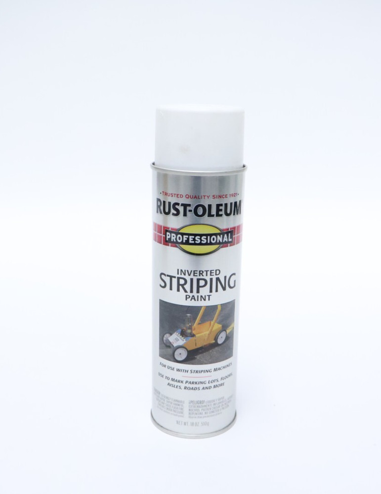 Rust-Oleum Inverted Striping Paint, 18Oz, White , Solvent -Based , 6cans Total.