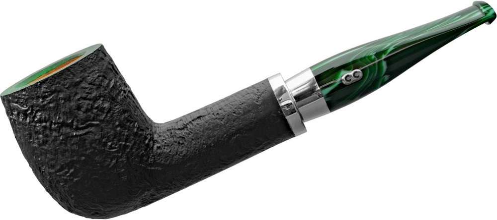 CHACOM SKIPPER 703 SPIGOT STYLE BILLIARD 9MM BRIAR PIPE / GREEN * NEW* pfeife
