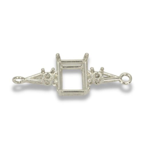 Emerald Cut Accented Pre-notched Bracelet Link