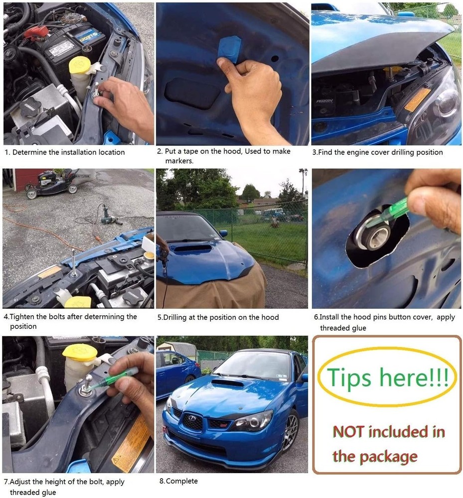 Quick Latch Hood Pins Universal 2 Pack 2.44" Diameter Quick Release Push