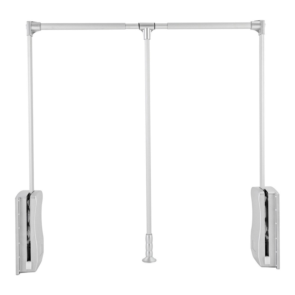 35-47 Inch Adjustable Closet Rod Closet-Mounted Pull Down Clothes Hanger Holder