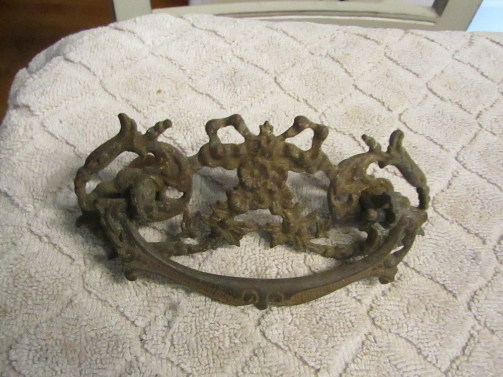 Antique Victorian Age Brass Drawer Pull Decorative Listing 10