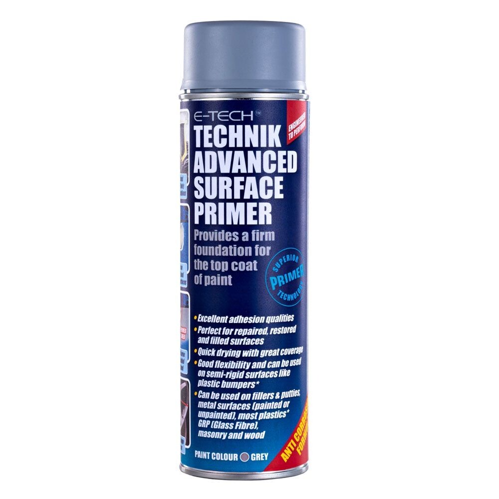 2x E-Tech Technik Advanced Repaired Surface Primer Spray Paint 500ml R00109 +CP