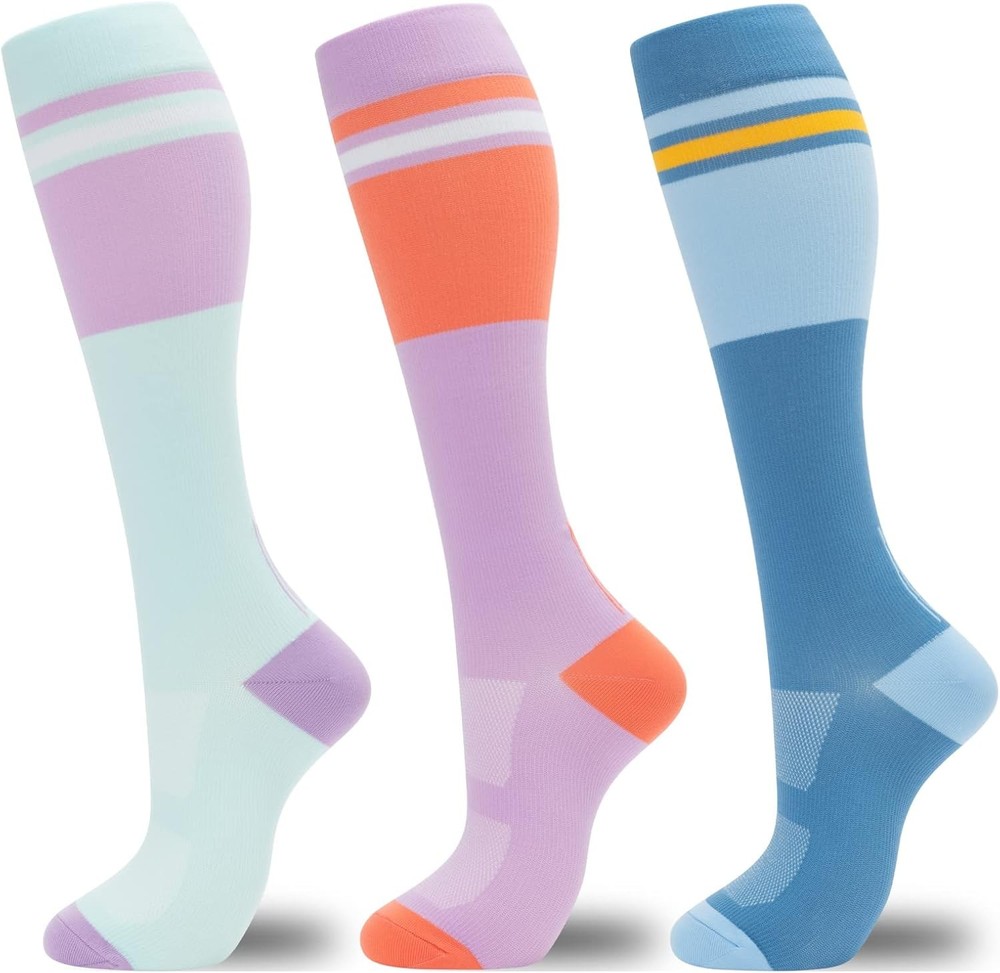 Compression Socks for Women Men 3 Pairs Graduated Compression Support