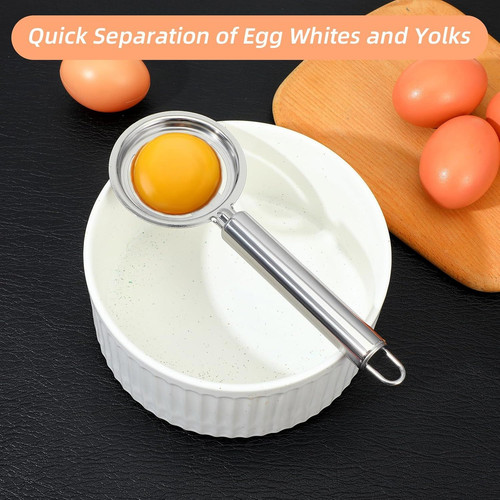 Egg Yolk Separator, Stainless Steel Egg Separator For Raw Eggs, Quick Egg White
