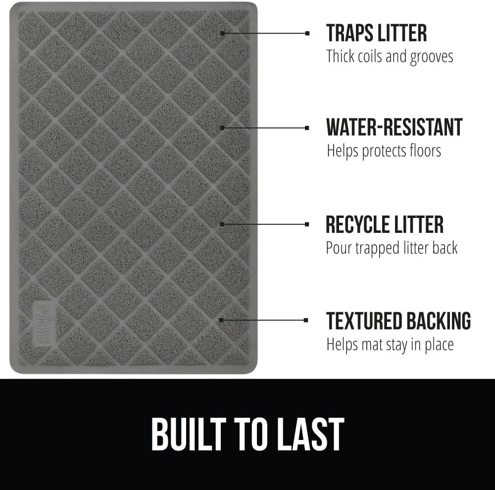 Cat Litter Mat with Textured Backing - 24x17 Water-Resistant Solution