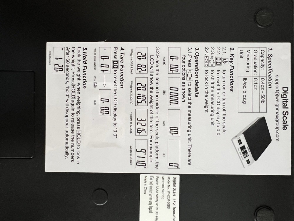 Accu-Tek W-8250-50BS Digital Postal Scale