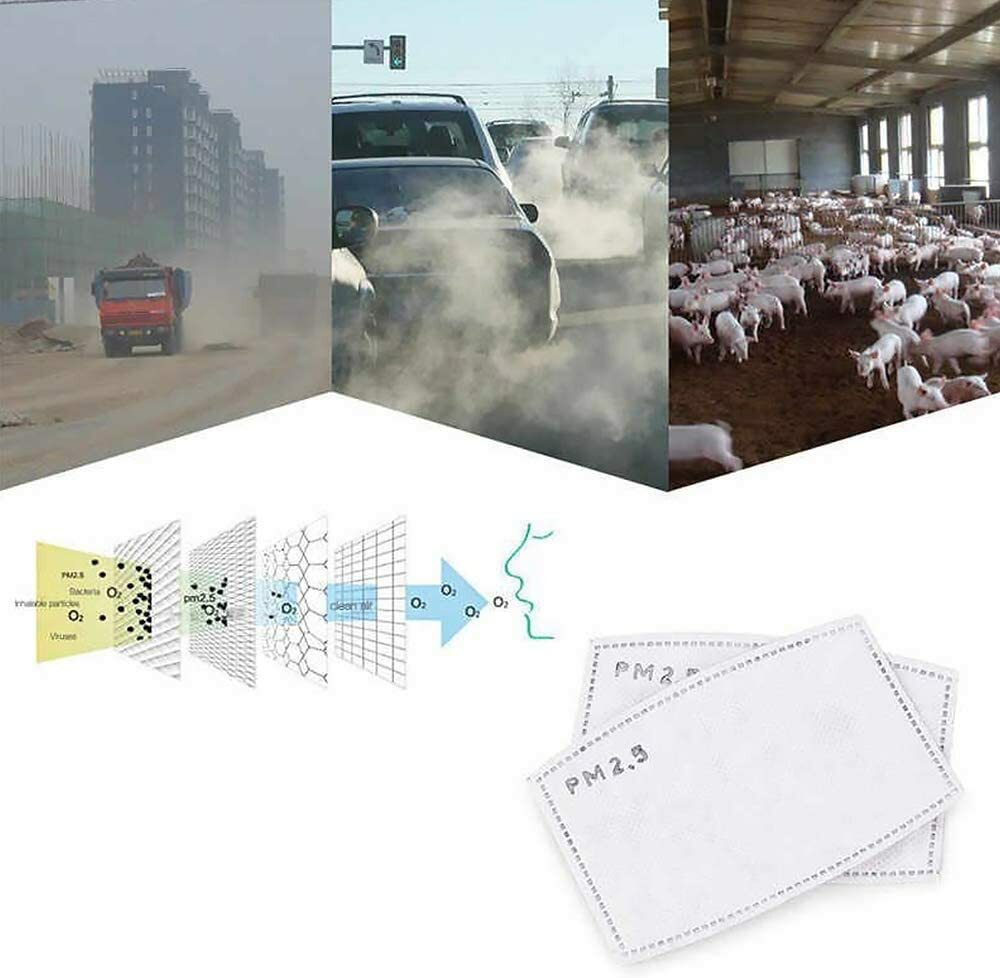 PM2.5 5 Layer Carbon Face Super Fresh Air Mask Filter Replacements