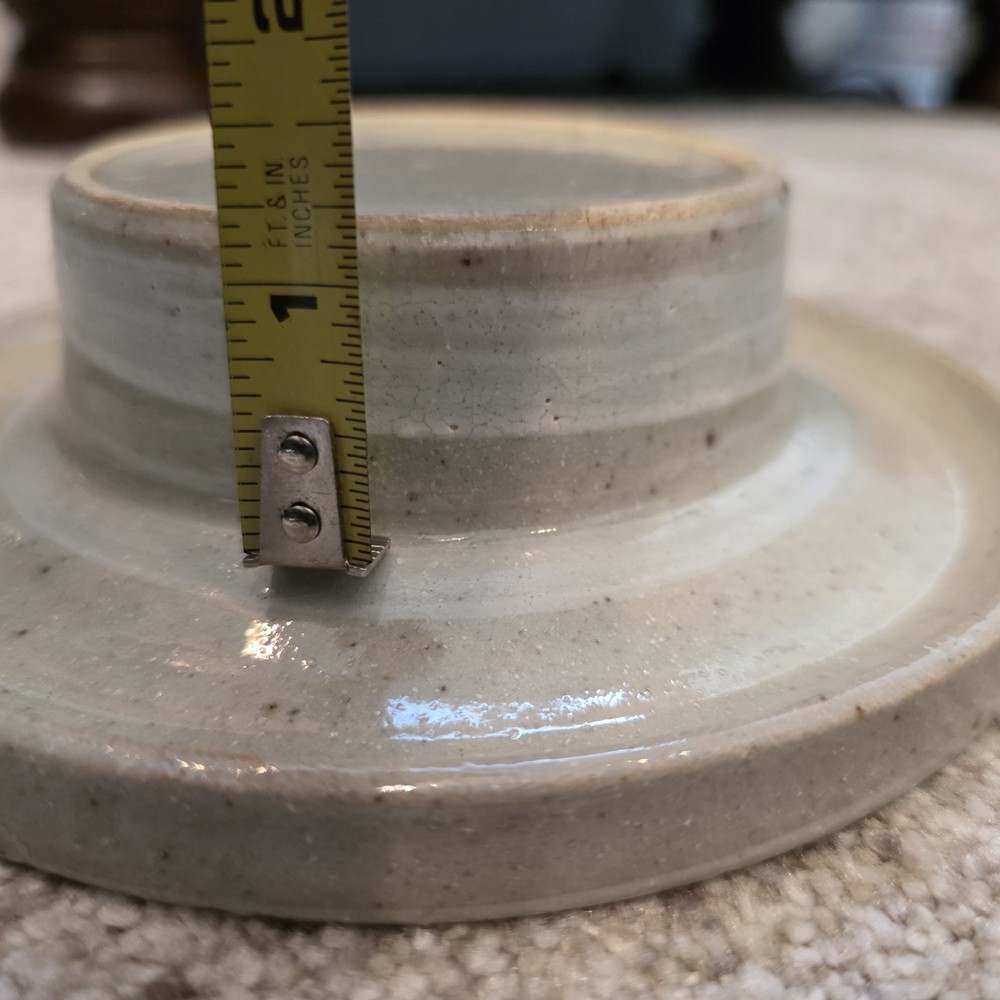 Handmade Stoneware Glazed Tan Large Candleholder