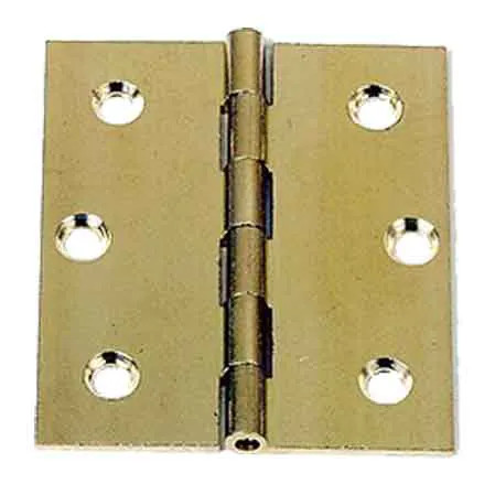 Flat milled hinge 'eco' 70x55 mm - polished brass