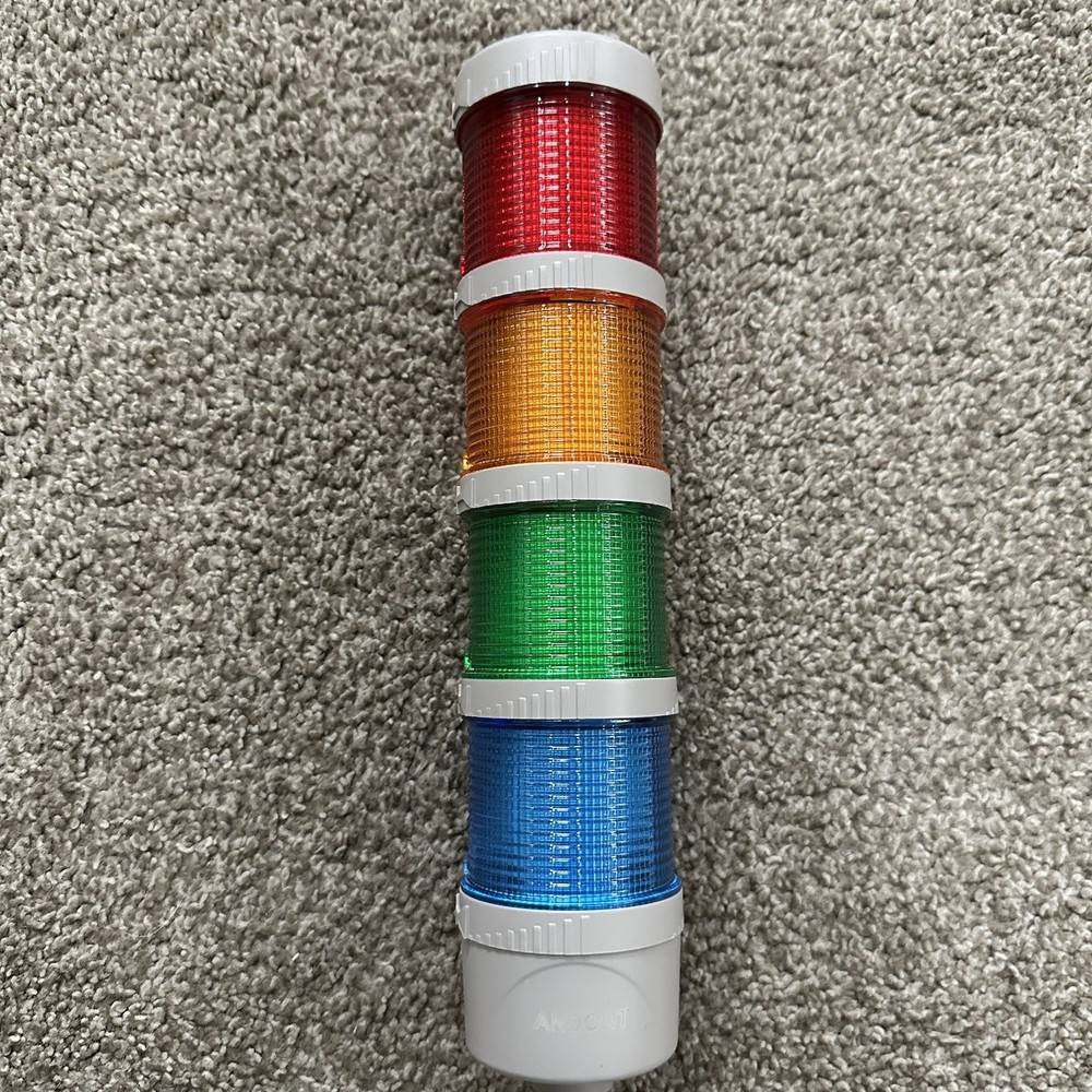 4 Stack LED Andon Tower Light (Red/Yellow/Green/Blue), IP65, Plug & Play