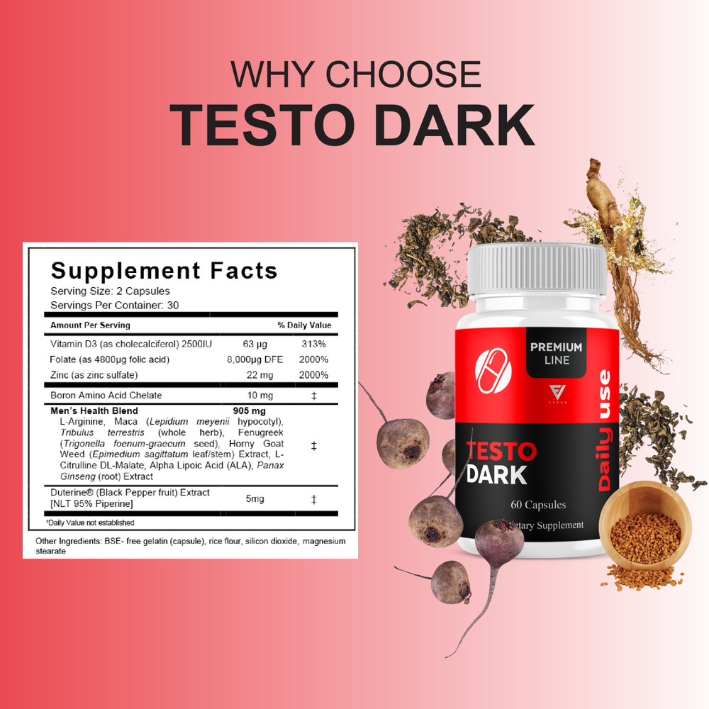 Testo Dark Capsules, Testo Dark Maximum Performance (60 Capsules)