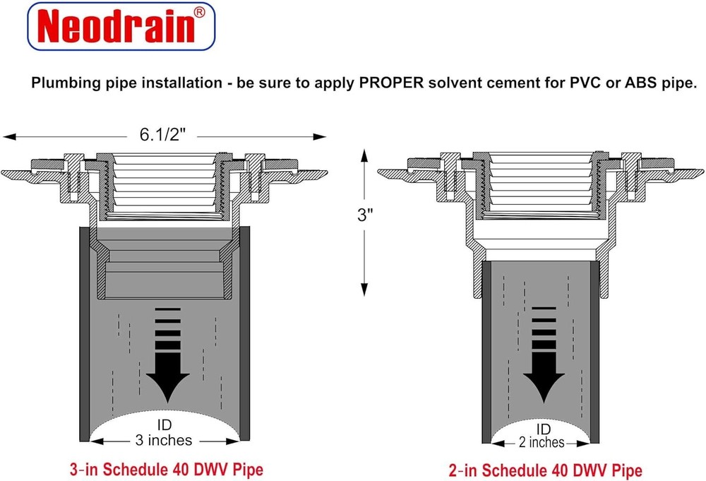 Versatile 2" PVC Drain Base Kit - Ideal for Square & Linear Shower Installations