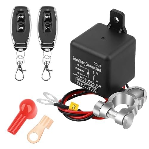 DC12V 200A Remote Battery Disconnect Switch Kill 200A with Long Negative Wire