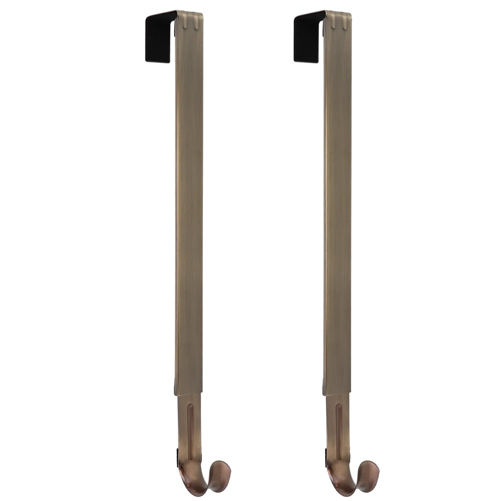 Adapt™ Adjustable Length Wreath Hanger - 2 Pack Antique Brass