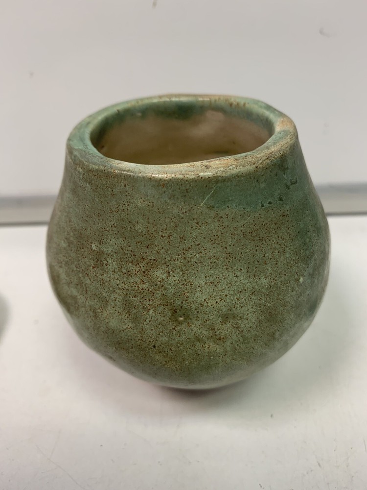 Vintage Handmade Stoneware Pot with Lid