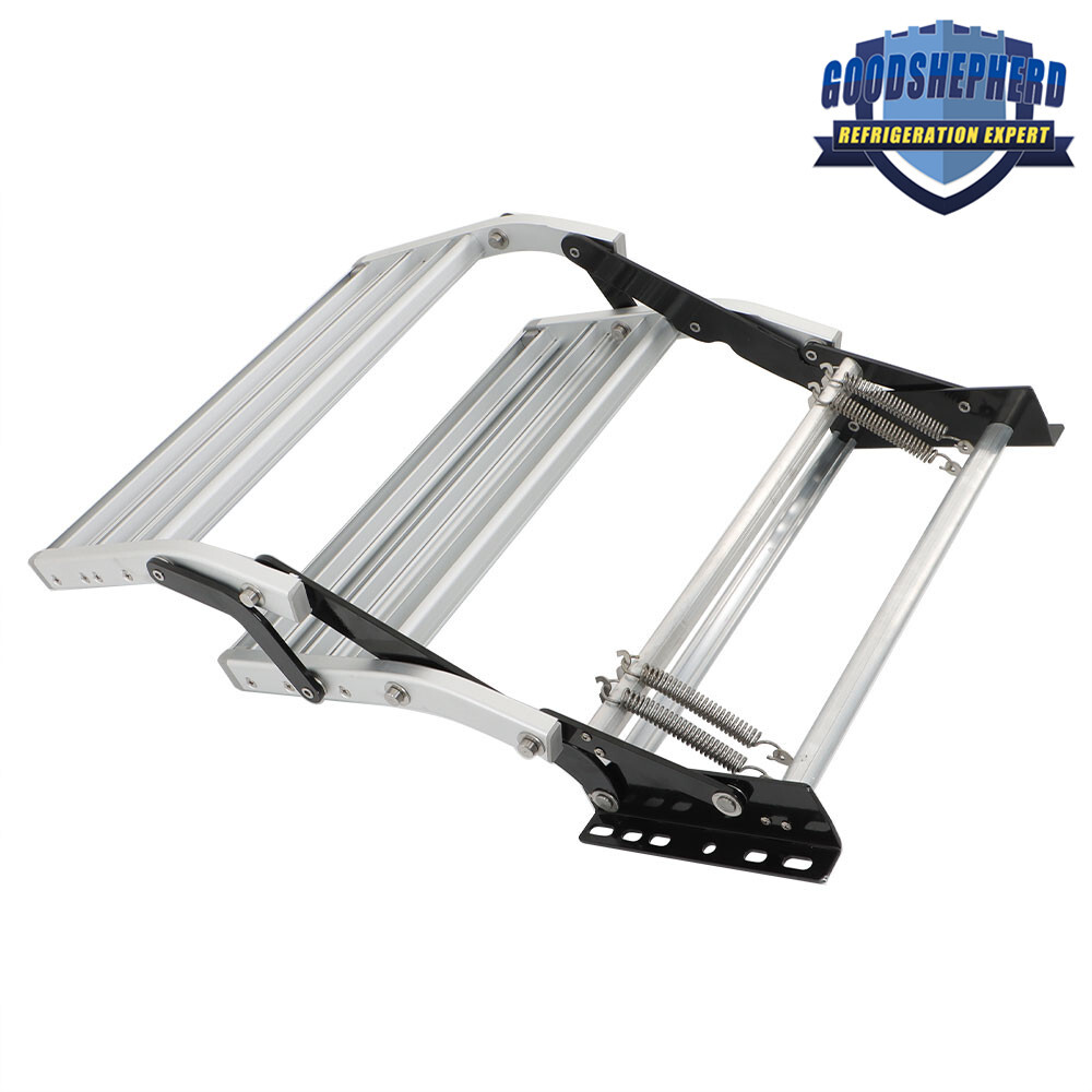 Pull Out Retractable Aluminum 2 Step RV Camper Platform Steps Stair Anti-Slip