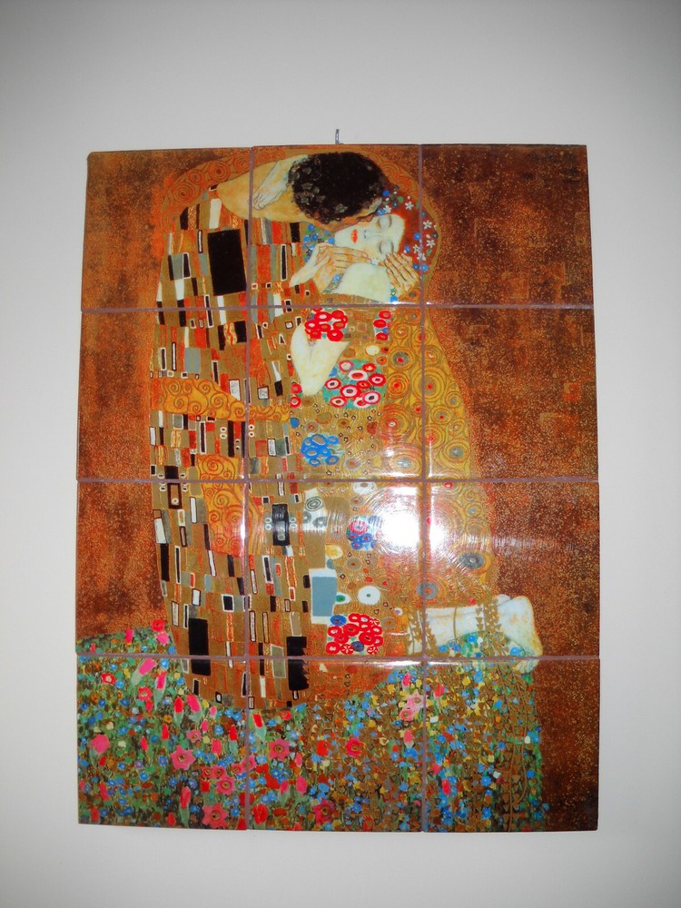 Art Mural Ceramic Kiss Klimt Backsplash Bath Tile #33