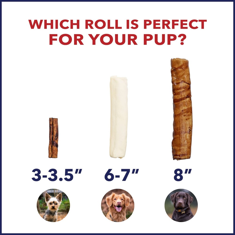 Pet Factory USA Beefhide 8-9" Assorted Bones & Rolls Dog Chews - 6 Pack