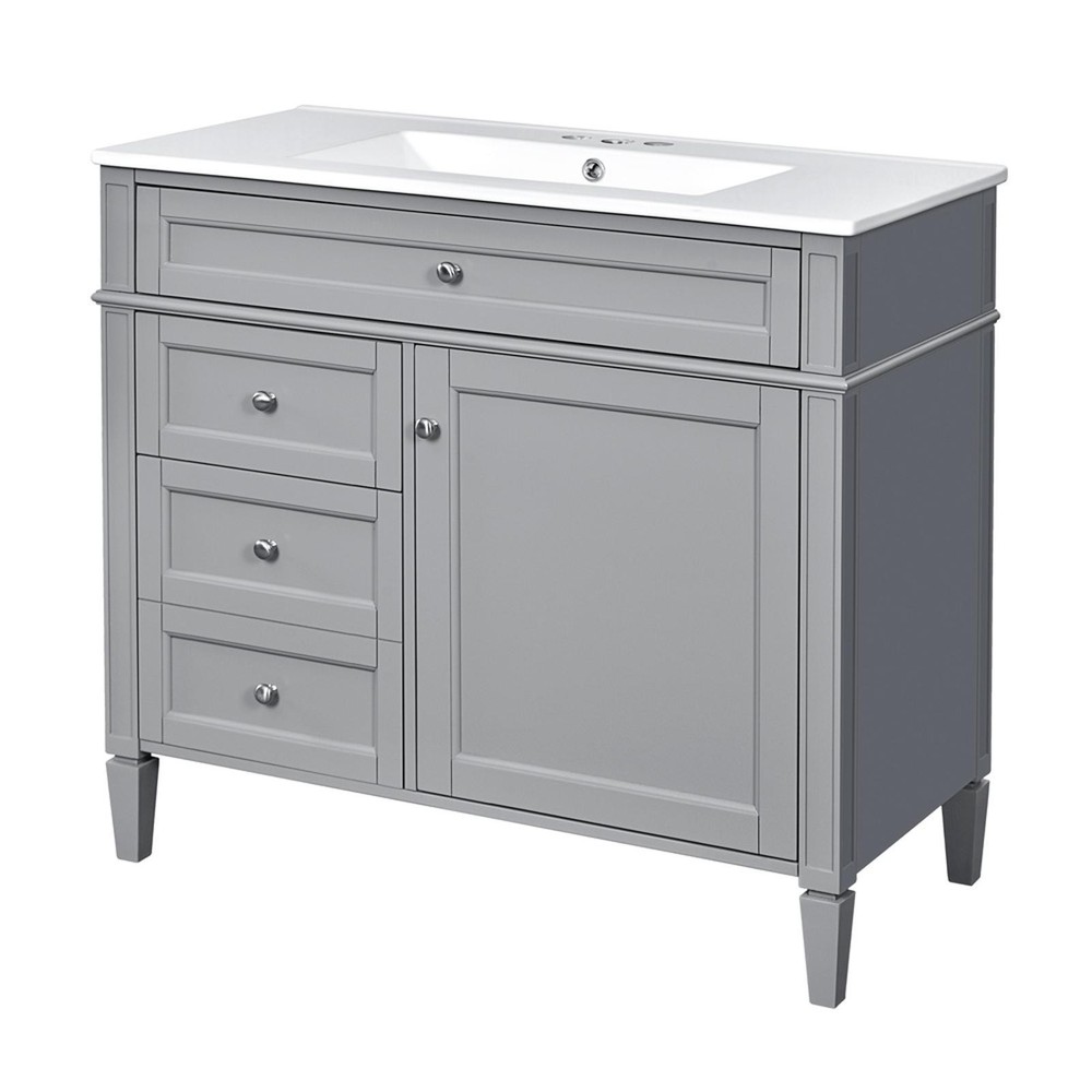 Minimalist 36'' Bathroom Vanity with Single Sink: Design, Ample Storage & Easy