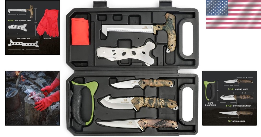 Efficient Game Processing 8-Piece Set - Camouflage Hunting Tools for Outdoors