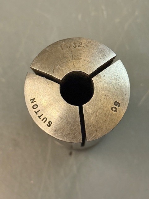 Sutton 15/32" Round 5C Smooth Collet w/Internal Threads