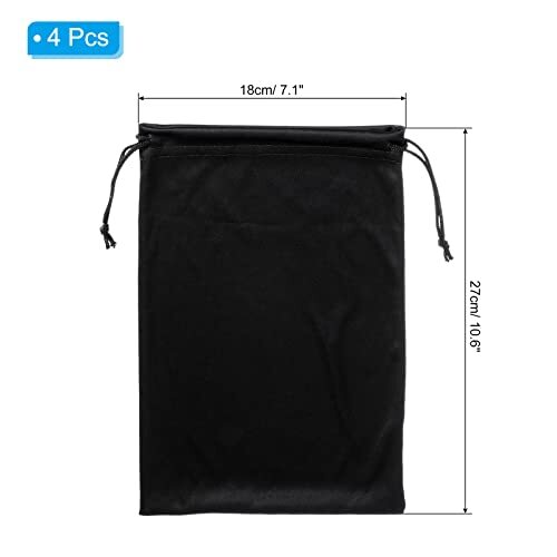 Ski Goggle Bag, Microfiber Snow Goggles Case Cover Soft Storage Sleeve Black