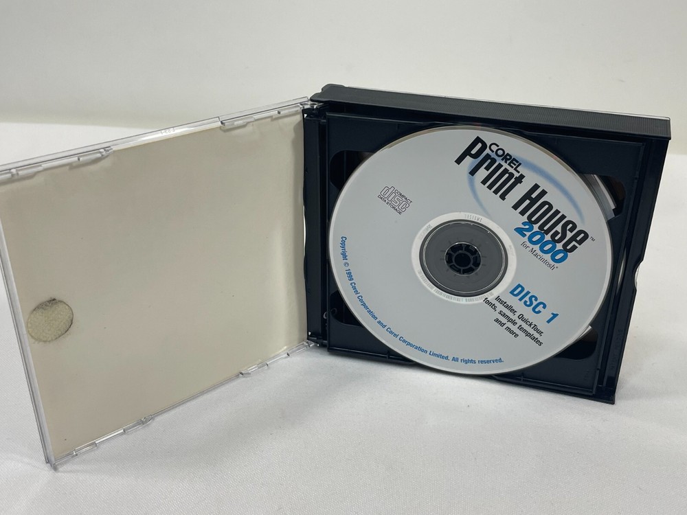 Vintage 1999 Corell Print House 2000 CD-ROM Macintosh Mac Software