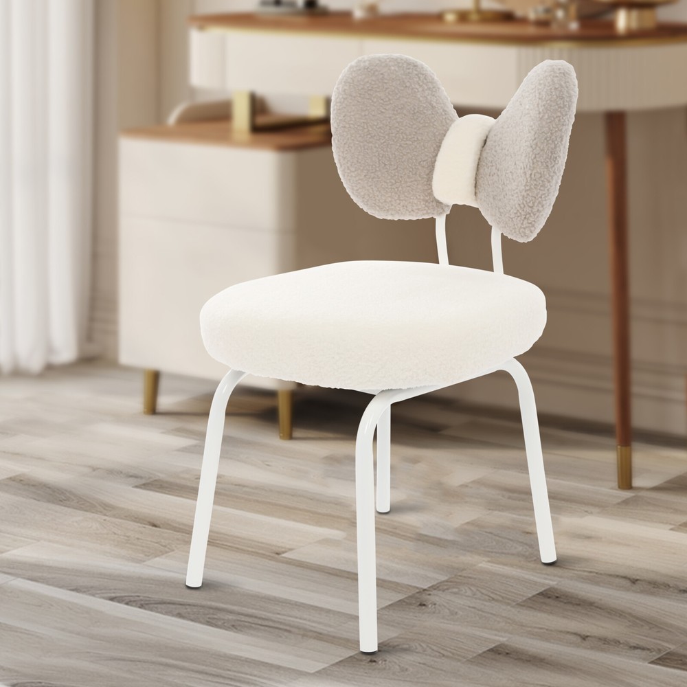 Rotatable butterfly backrest makeup chair