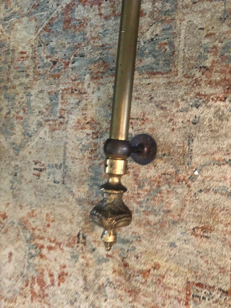 Vintage Brass Rail with Embossed Finial Ends 59" Long