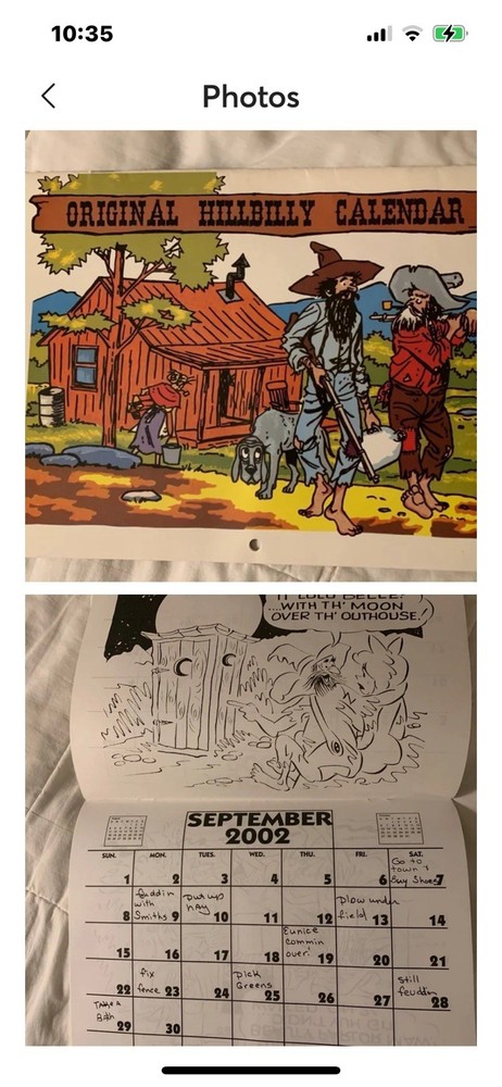 Original Hillbilly Calendar 2002